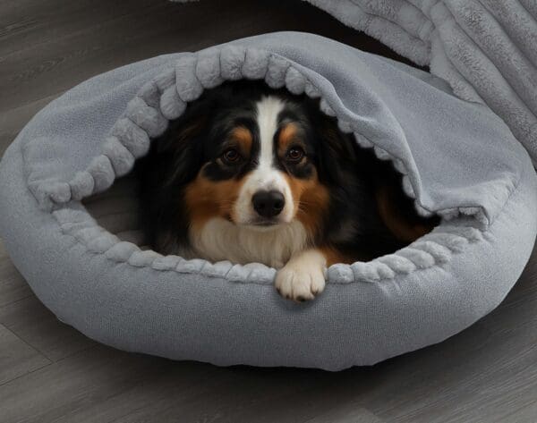 95335 HOODED ROUND CUDDLER LARGE GRAY 2