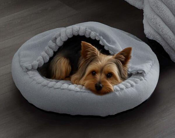 95335 HOODED ROUND CUDDLER SMALL GRAY 2